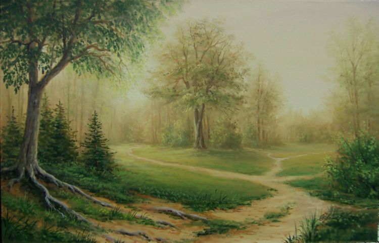 картина лес